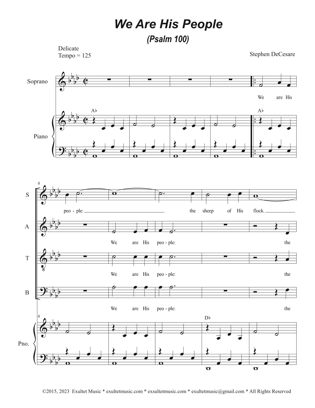 We Are His People (Psalm 100) (SATB)