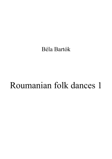 Roumanian folk dances 1 (arr. Patrizia Luraschi)