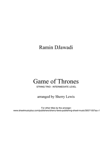 Game Of Thrones (arr. Sherry Lewis)