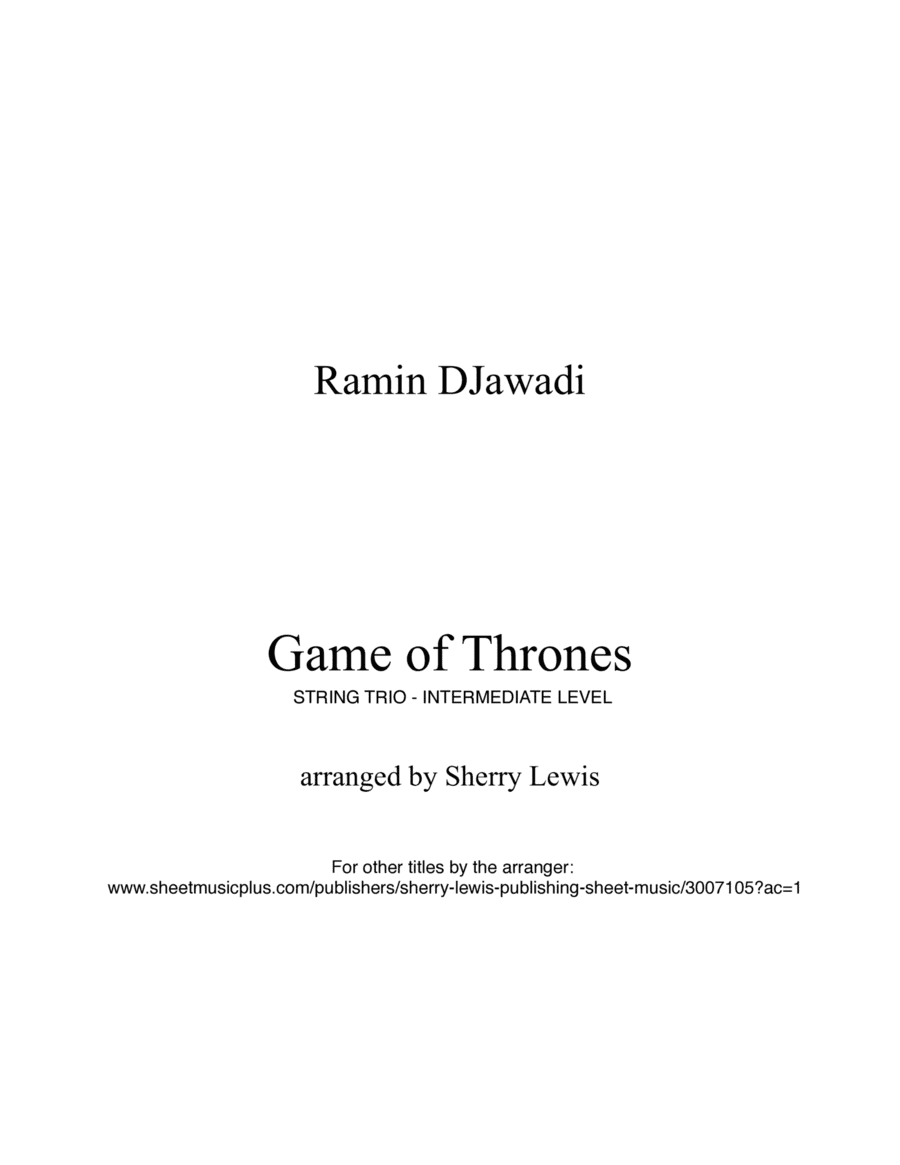 Game Of Thrones (arr. Sherry Lewis)