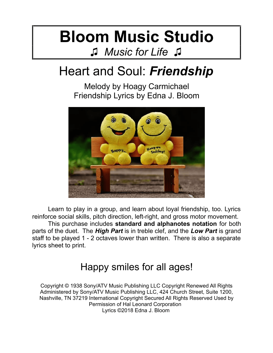 Heart And Soul (arr. Edna J. Bloom)
