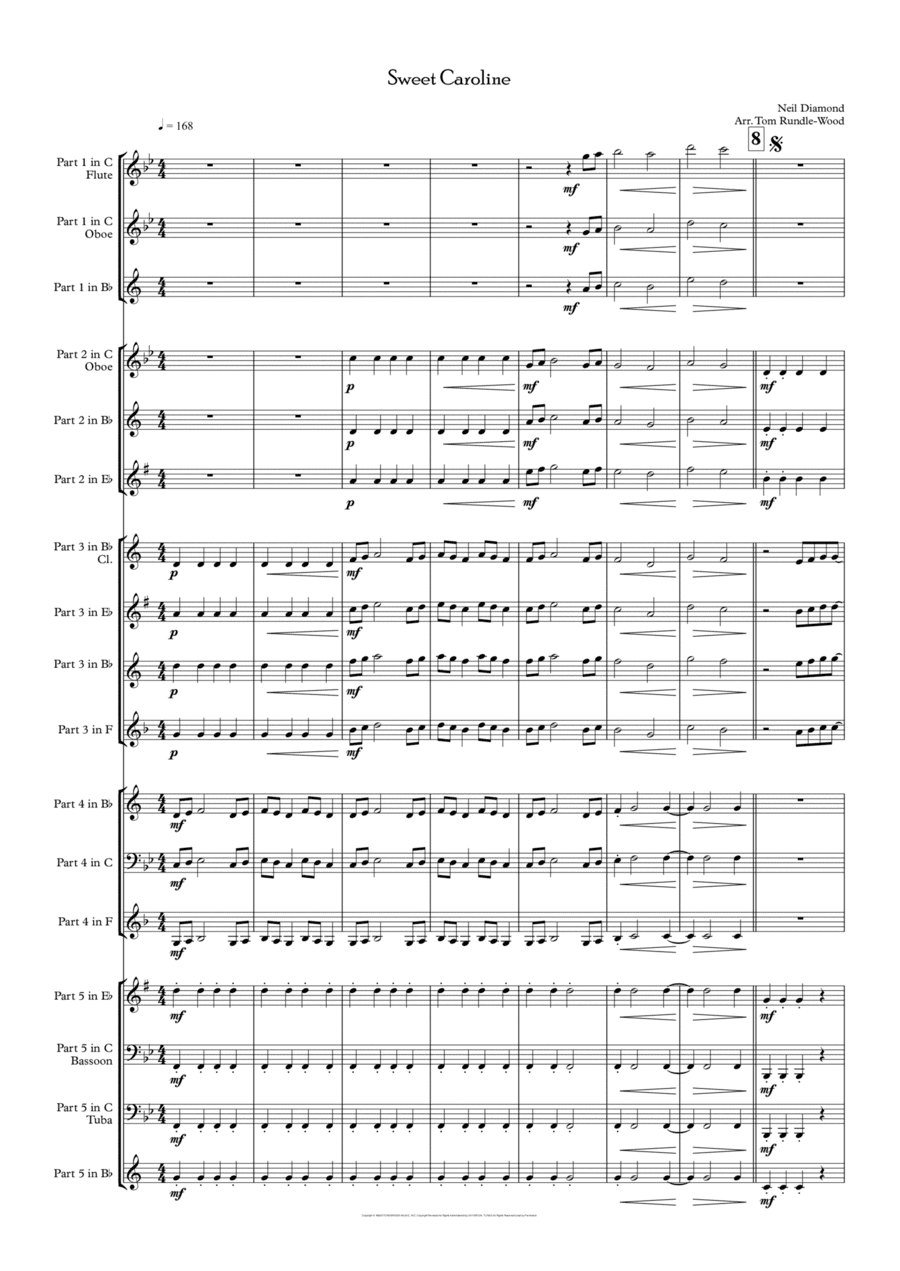Sweet Caroline (arr. Tom Rundle-Wood)