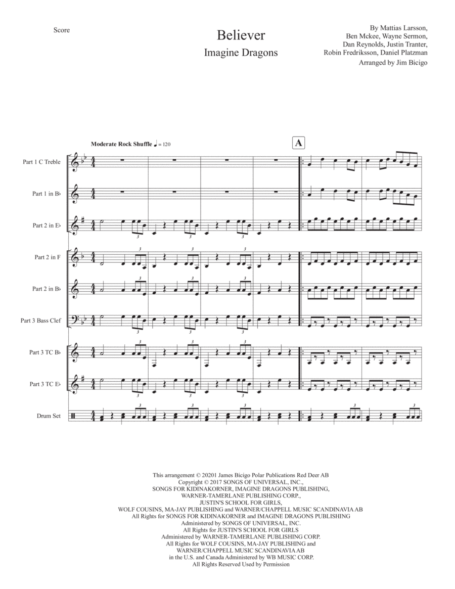 Believer (arr. Jim Bicigo)