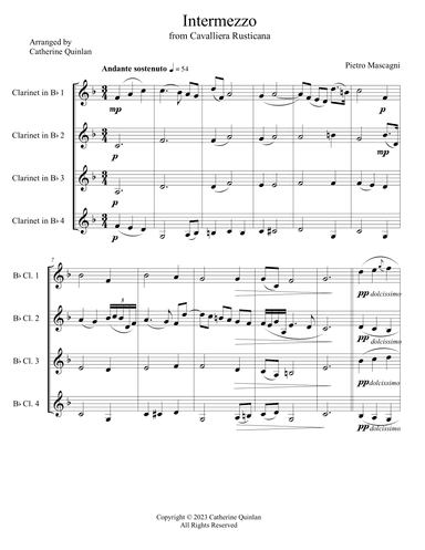 Intermezzo from Cavalliera Rusticana (arr. Catherine Quinlan)