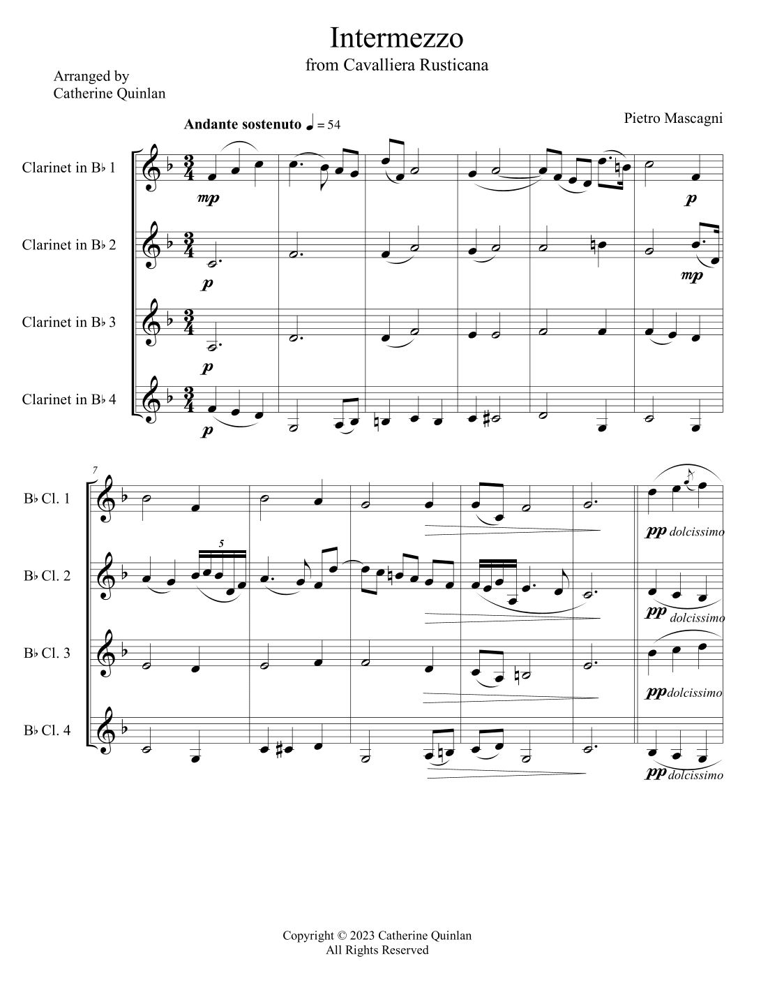 Intermezzo from Cavalliera Rusticana (arr. Catherine Quinlan)