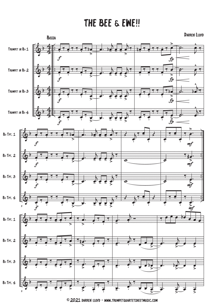 The Bee & the Ewe! Trumpet quartet