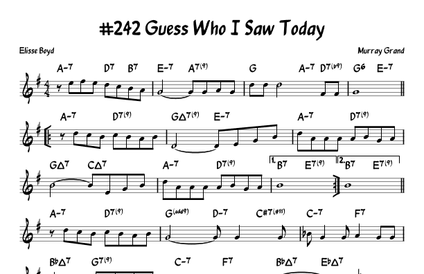 Guess Who I Saw Today (arr. John Fries)