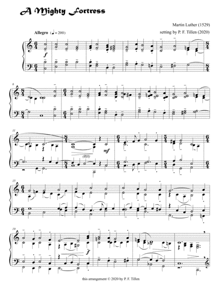 A Mighty Fortress Is Our God (arr. P. F. Tillen)