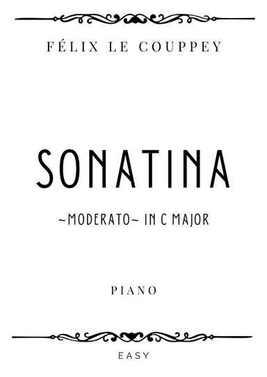Le Couppey - Sonatina in C Major (Moderato) - Easy (arr. Piacere Music Sheets)