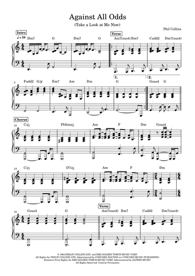 Against All Odds (take A Look At Me Now) (arr. Anacrusa)