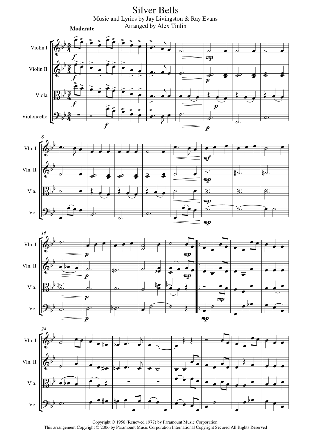 Silver Bells (arr. Alex Tinlin)