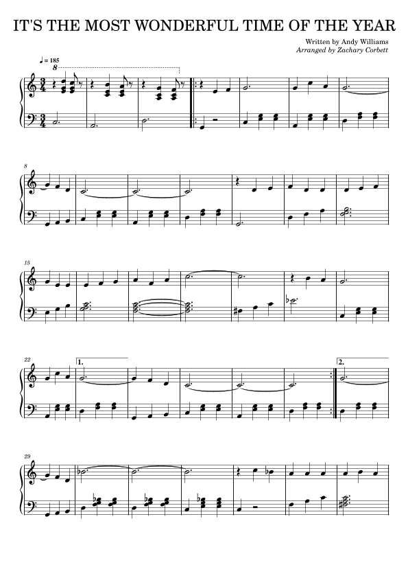 It's The Most Wonderful Time Of Year (arr. Zachary Corbett)