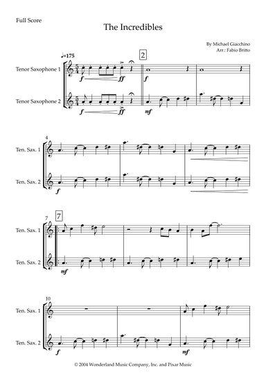 The Incredibles (main Theme) (arr. Fabio Britto)