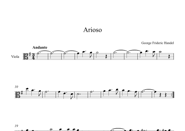 Arioso - George Frideric Handel (Viola) (arr. Digital Book Music)