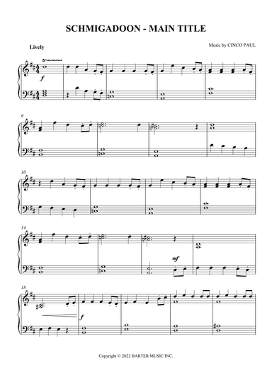 Schmigadoon - Main Title Theme (arr. SCMusic)