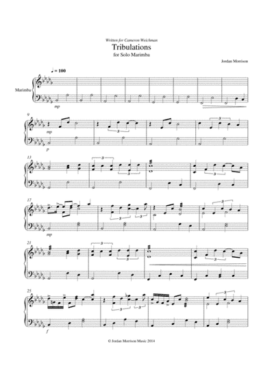 Tribulations - Solo for Marimba