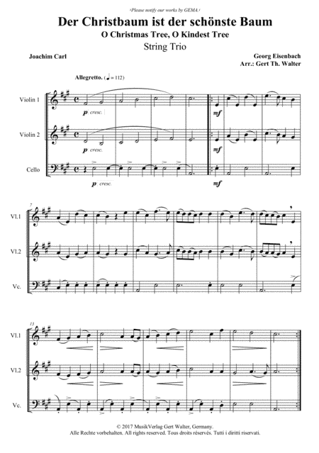 O Christmas Tree, O Kindest Tree (arr. Gert Th. Walter)