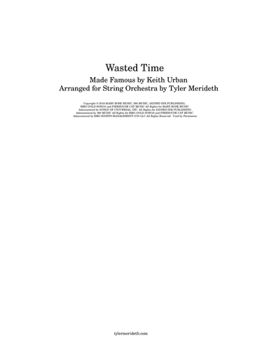 Wasted Time (arr. Tyler Merideth)