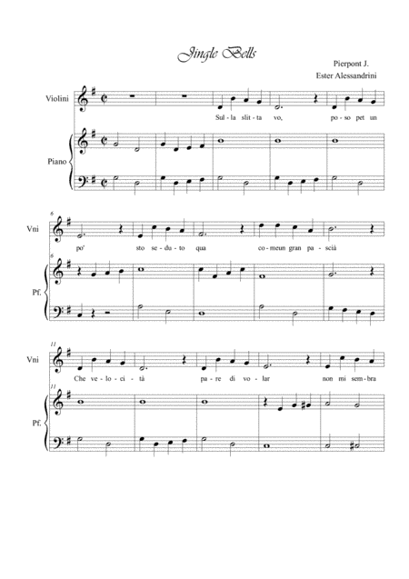 Jingle bells. Violino e pianoforte (arr. Ester Alessandrini)
