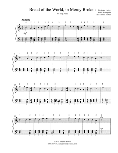 Bread of the World, in Mercy Broken - for easy piano (arr. Samuel Stokes)