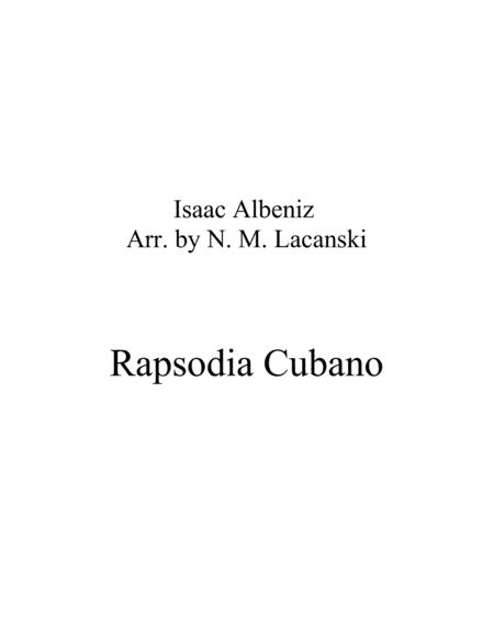Rapsodie Cubano (arr. Nick Lacanski)