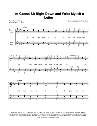 I'm Gonna Sit Right Down And Write Myself A Letter (arr. Kimberly Heilbrun)