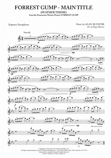 Forrest Gump - Main Title (Feather Theme)  from the Paramount Motion Picture FORREST GUMP (arr. Diego Marani)
