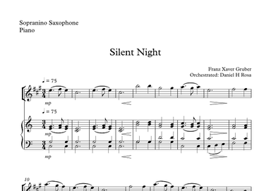 Silent Night - Christmas Carol - Sopranino Saxophone and Piano (arr. Daniel H Rosa)