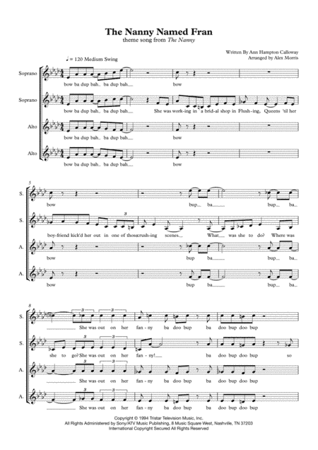 The Nanny Named Fran (arr. Alex Morris)
