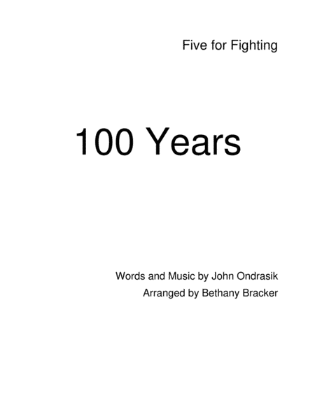 100 Years (arr. Bethany Bracker)
