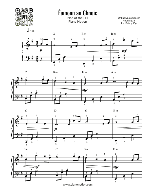 Éamonn an Chnoic - Ned of the Hill (Easy Piano) (arr. Bobby Cyr)
