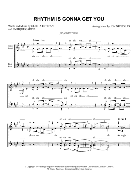 Rhythm Is Gonna Get You (arr. Jon Nicholas)