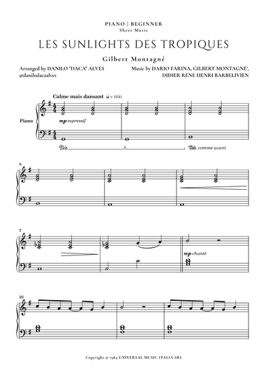 Les Sunlights Des Tropiques (arr. Danilo "Daca" Alves)