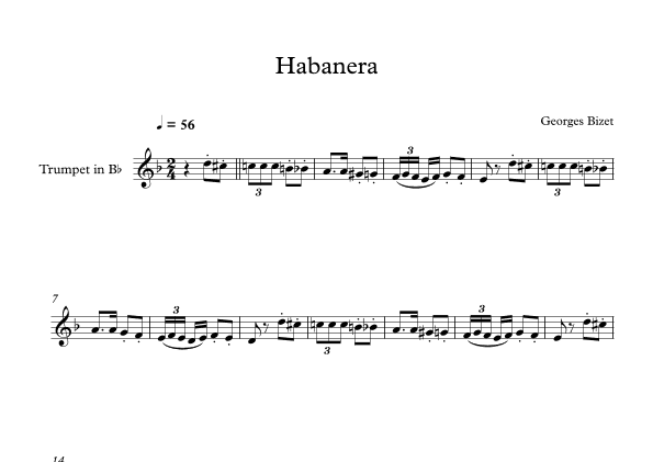 Habanera - Georges Bizet (Trumpet) (arr. Digital Book Music)