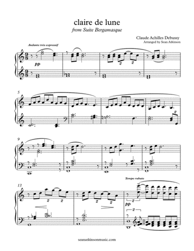 Claire De Lune (arr. Sean Atkinson)