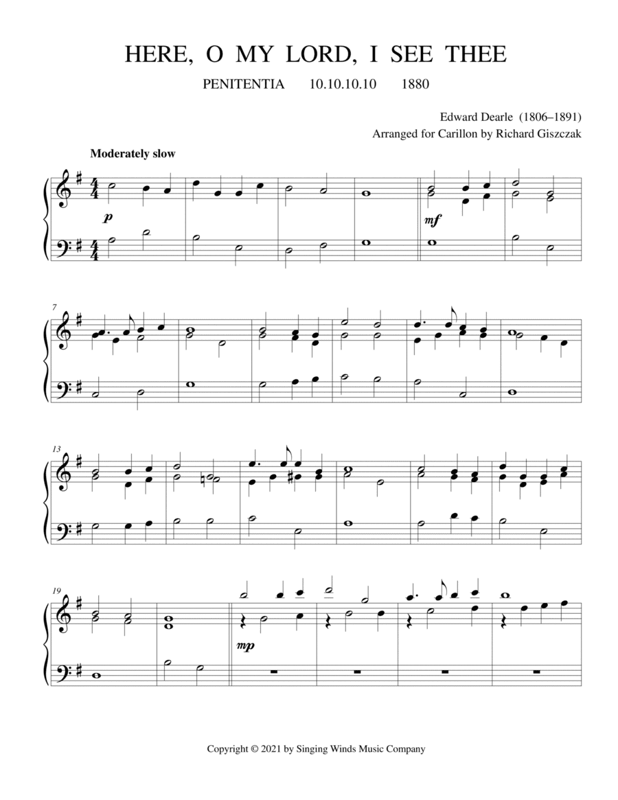 Here, O My Lord, I See Thee (PENITENTIA) (arr. Richard Giszczak)