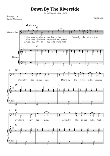 Down By The Riverside (For Cello Solo and Easy Piano) (arr. Daniel Nakamura)