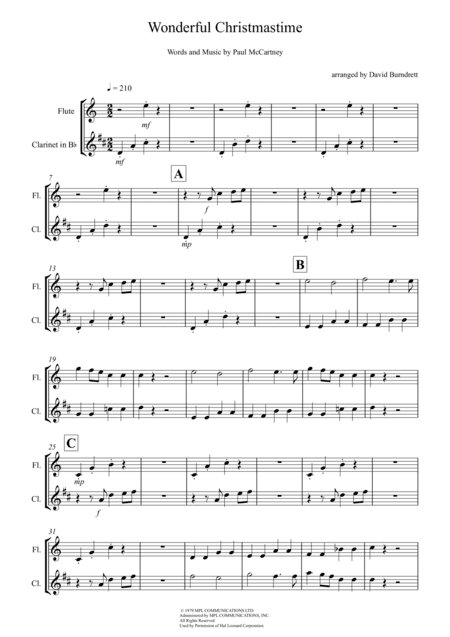 Wonderful Christmastime (arr. David Burndrett)