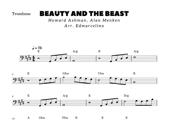 Beauty And The Beast (arr. Edmarcelino)
