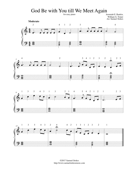 God Be with You till We Meet Again - for easy piano (arr. Samuel Stokes)