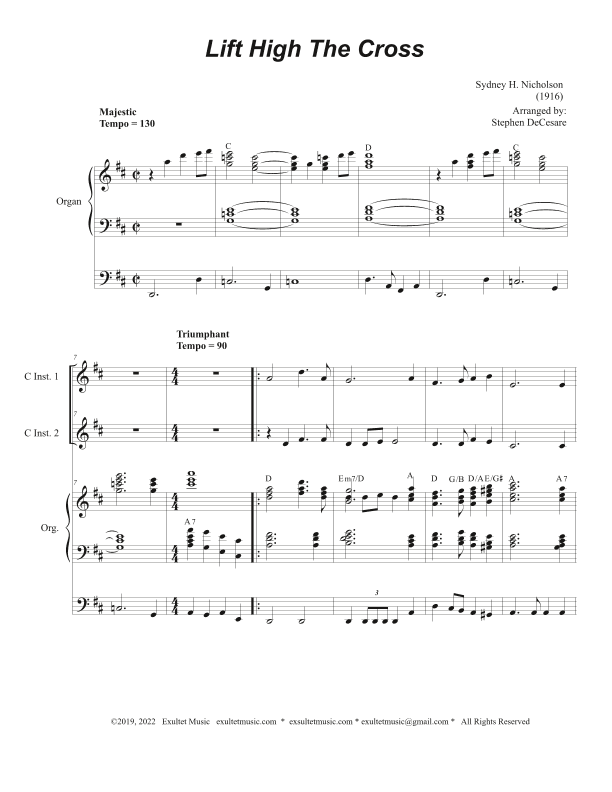 Lift High The Cross (Duet for C-Instruments) (arr. Stephen DeCesare)