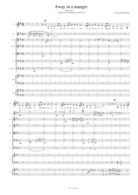 Away in a manger for alto voice and orchestra (arr. David Warin Solomons)
