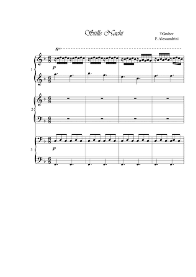 Stille Nacht. Piano 6 hands (arr. Ester Alessandrini)