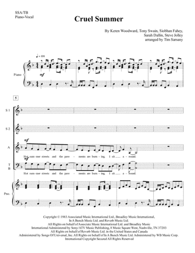 Cruel Summer (arr. Tim Sarsany)
