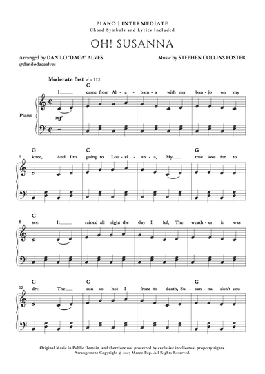 Oh! Susanna (arr. Danilo "Daca" Alves)