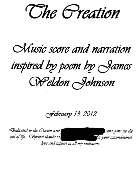 THE CREATION (MUSIC PRODUCTION ELECTRIC KEYBOARD SCORE)