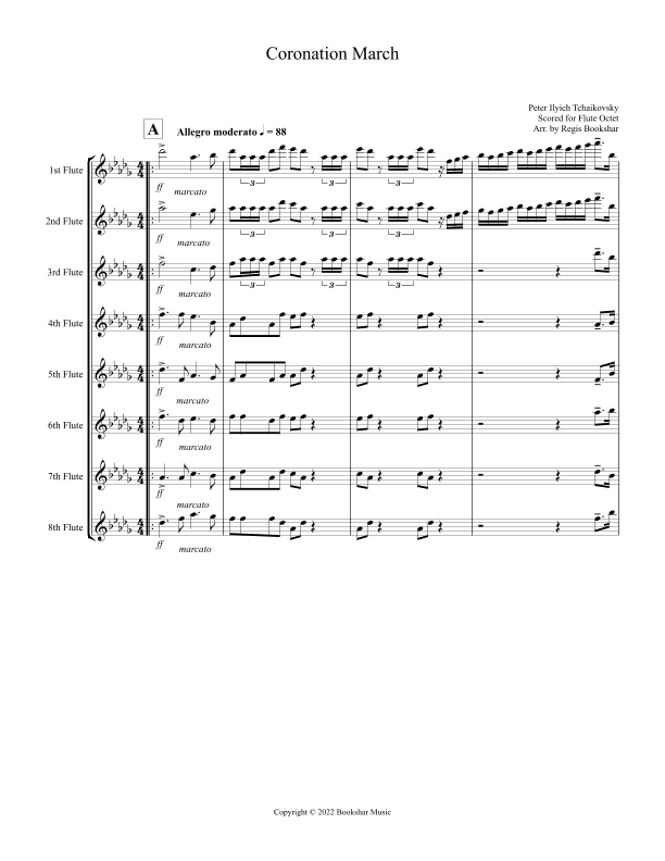 Coronation March (Db) (Flute Octet) (arr. Regis Bookshar)