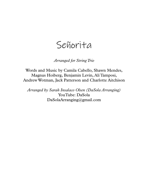 Senorita (arr. DaSola Arranging)