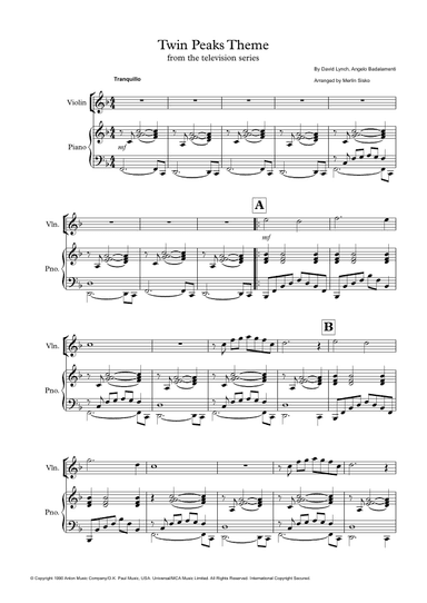 Twin Peaks Theme (arr. Merlin Sisko)