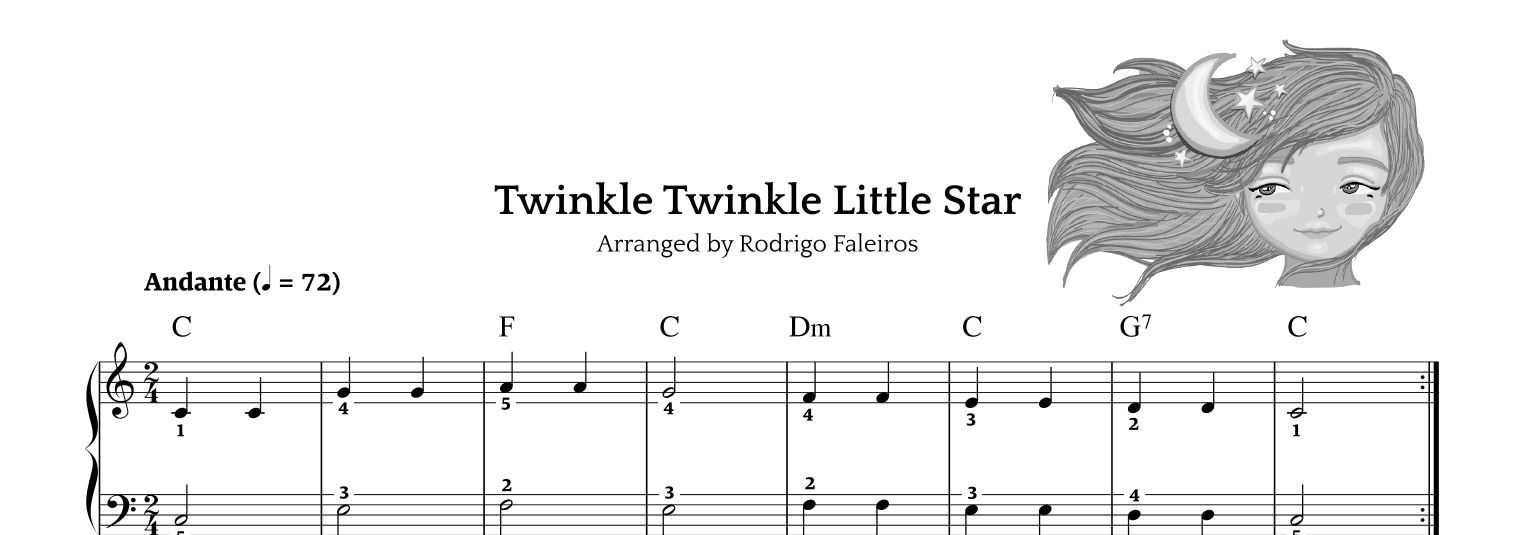 Twinkle Twinkle Little Star (for beginners) (arr. Rodrigo Faleiros)
